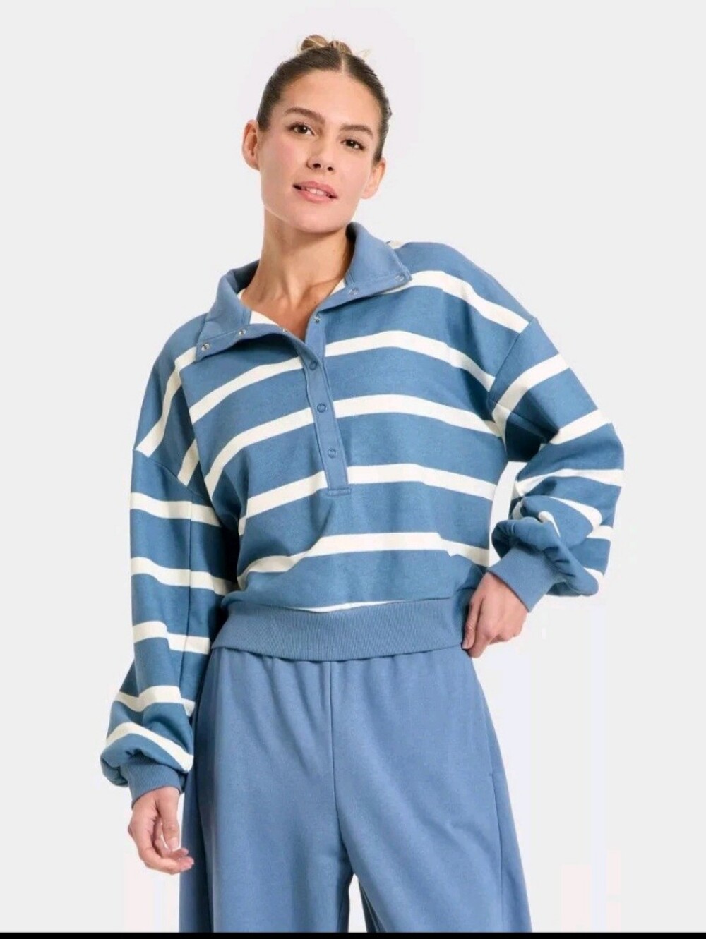 Women's Active Comfort French Terry Henley Sweatshirt - All In Motion